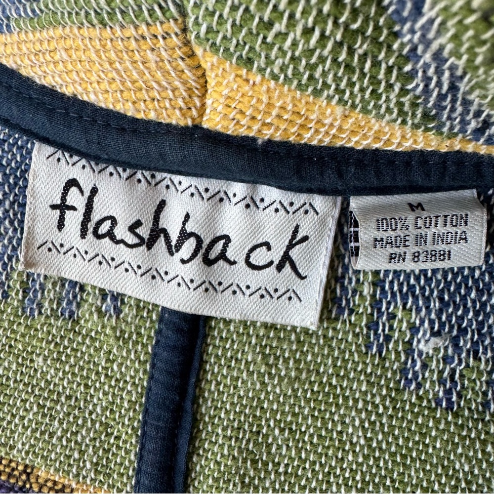 Flashback Vintage Wearable Art Tapestry Jacket Snowflake Winter Blue Green med - Picture 5 of 7